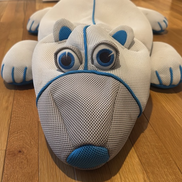 BIG JOE Large Pool Petz 3ft Gray/Blue Bean Toy Polar Bear - Picture 7 of 10